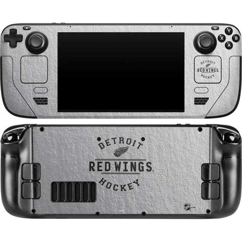 NHL Detroit Red Wings Black Text Steam Deck Handheld Gaming Computer OLED Skin