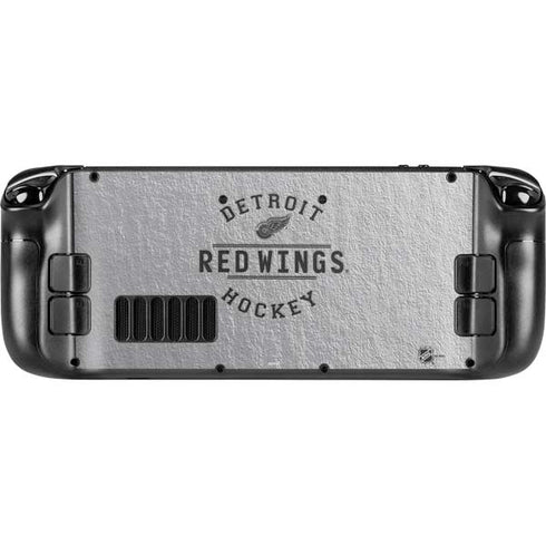 NHL Detroit Red Wings Black Text Steam Deck Handheld Gaming Computer OLED Skin