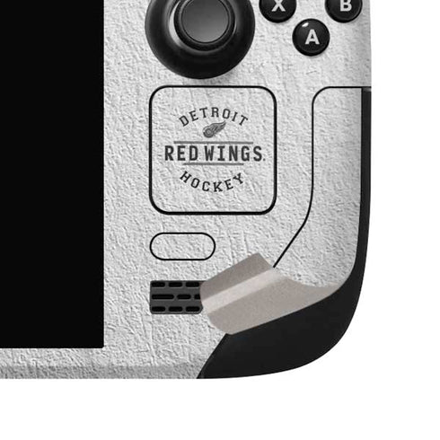 NHL Detroit Red Wings Black Text Steam Deck Handheld Gaming Computer OLED Skin