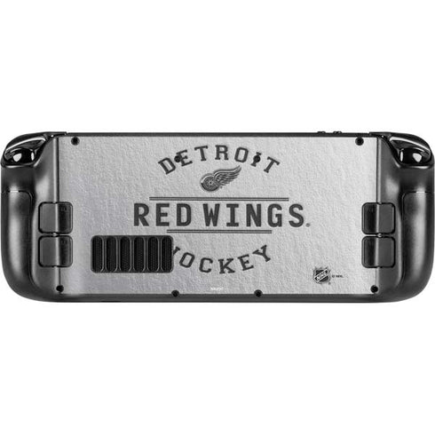 NHL Detroit Red Wings Black Text Steam Deck Handheld Gaming Computer Skin