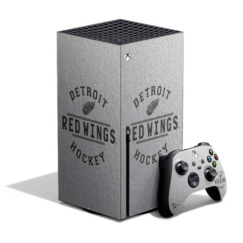 NHL Detroit Red Wings Black Text Xbox Series X Skins