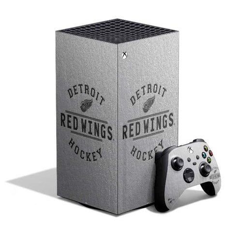 NHL Detroit Red Wings Black Text XBox Series X Digital Edition Bundle Skin