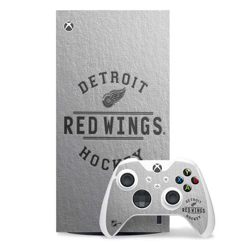 NHL Detroit Red Wings Black Text Xbox Series X Skins
