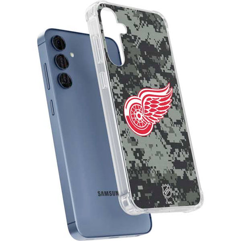 NHL Detroit Red Wings Camo Galaxy A55 5G Clear Case
