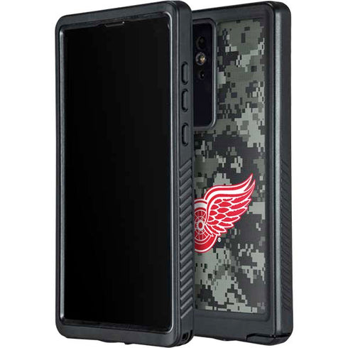 NHL Detroit Red Wings Camo Galaxy S24 Ultra Waterproof Case