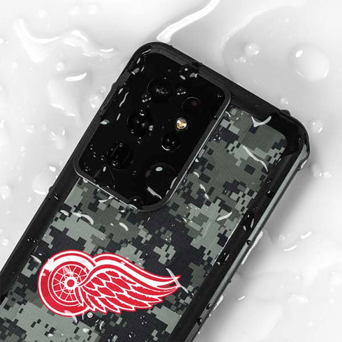 NHL Detroit Red Wings Camo Galaxy S24 Ultra Waterproof Case