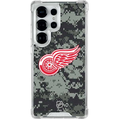 NHL Detroit Red Wings Camo Galaxy S25 Ultra Clear Case