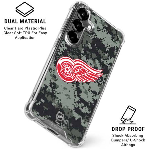 NHL Detroit Red Wings Camo Galaxy S26 Clear Case