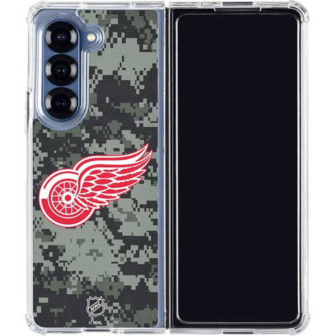 NHL Detroit Red Wings Camo Galaxy Z Fold6 Clear Case