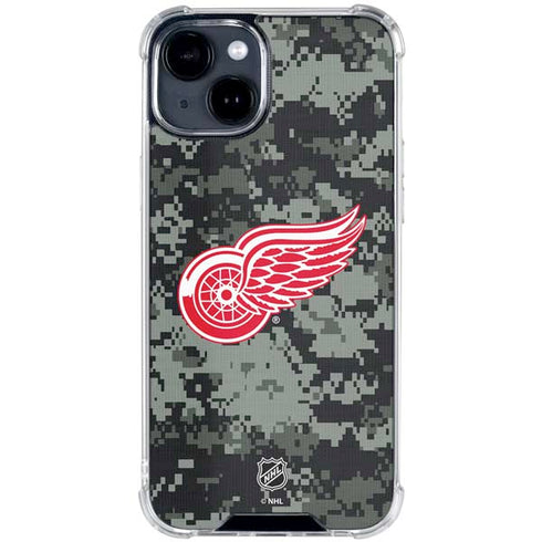 NHL Detroit Red Wings Camo iPhone 15 Clear Case