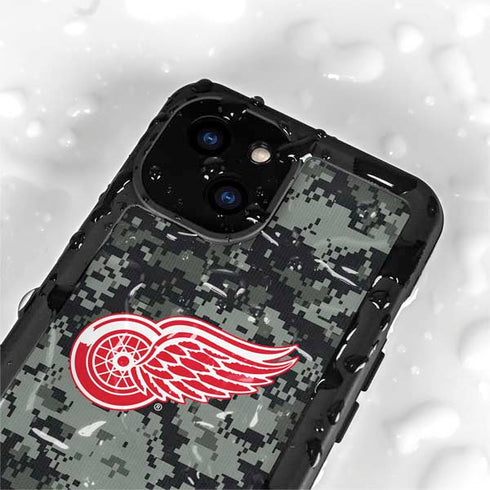NHL Detroit Red Wings Camo iPhone 15 Plus Waterproof Case