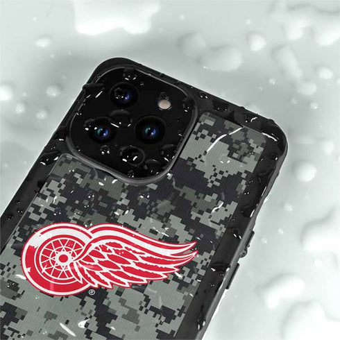 NHL Detroit Red Wings Camo iPhone 15 Pro Waterproof Case