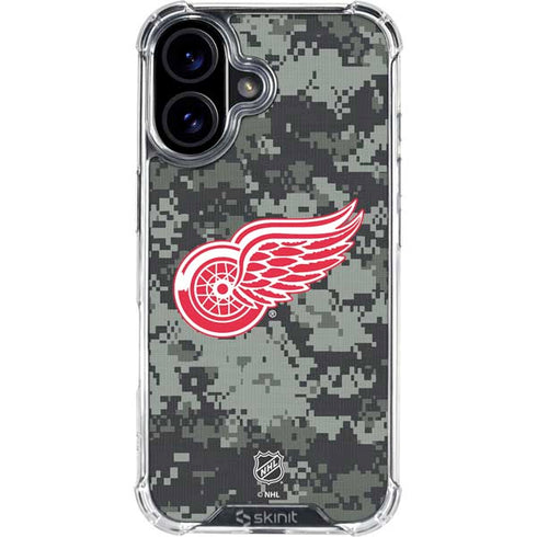 NHL Detroit Red Wings Camo iPhone 16 Plus Clear Case
