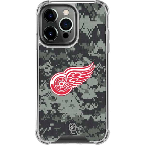 NHL Detroit Red Wings Camo iPhone 16 Pro Clear Case