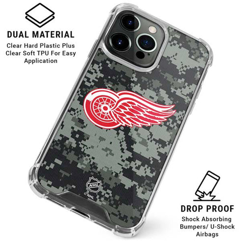 NHL Detroit Red Wings Camo iPhone 16 Pro Clear Case