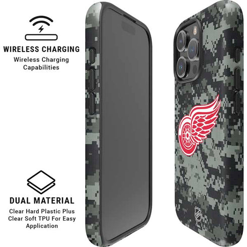 NHL Detroit Red Wings Camo iPhone 16 Pro Magsafe Impact Case