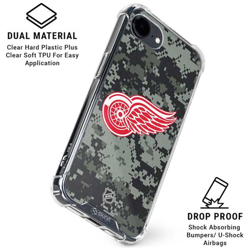 NHL Detroit Red Wings Camo iPhone 16e Clear Case