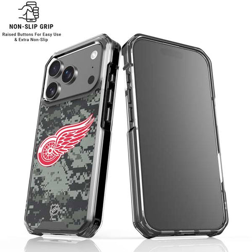NHL Detroit Red Wings Camo iPhone 18 Pro Clear Case