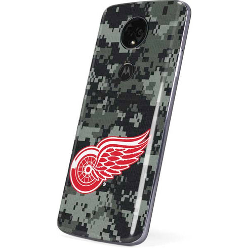 NHL Detroit Red Wings Camo Moto E5 Plus Skin