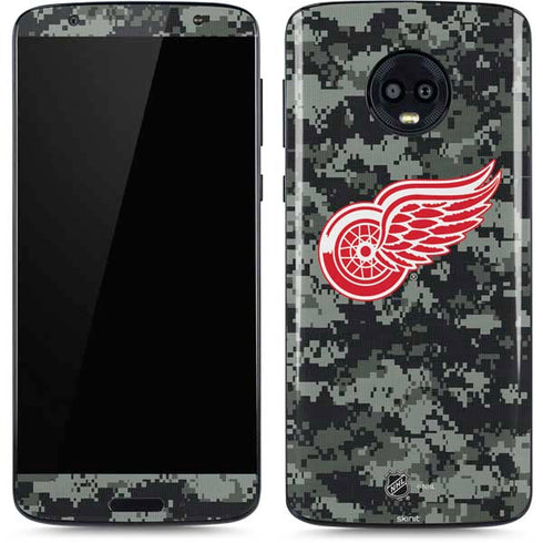 NHL Detroit Red Wings Camo Moto G6 Skin