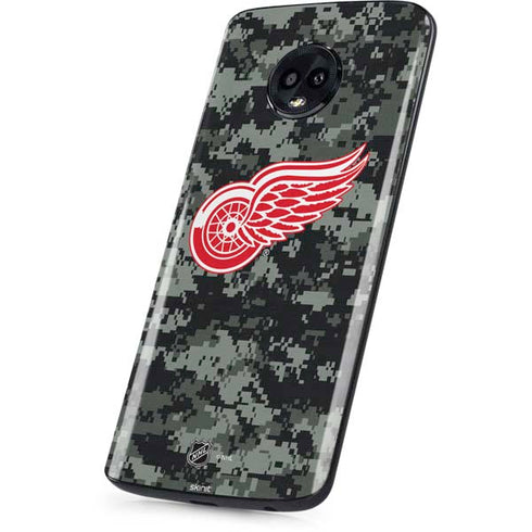 NHL Detroit Red Wings Camo Moto G6 Skin