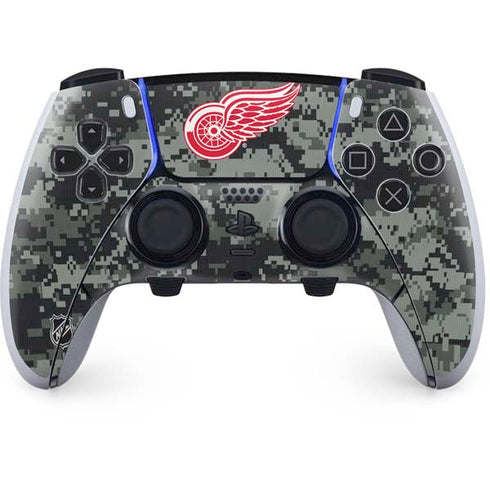 NHL Detroit Red Wings Camo PS5 DualSense Edge Pro Controller Skin