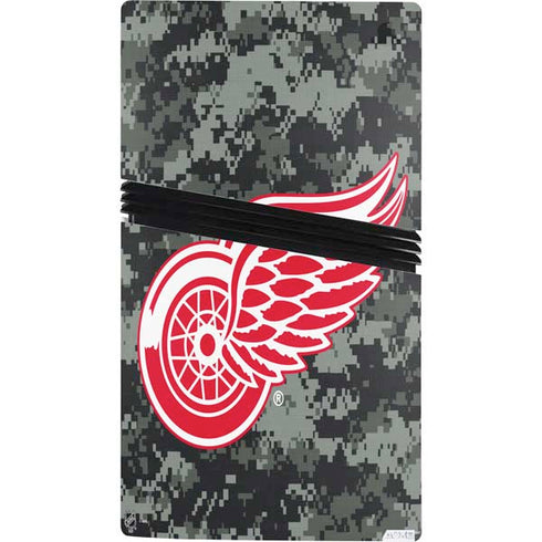 NHL Detroit Red Wings Camo PS5 Pro Console Skin