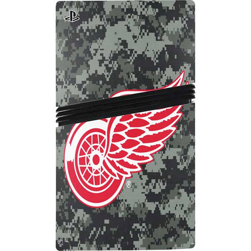 NHL Detroit Red Wings Camo PS5 Pro Disk Bundle Skin