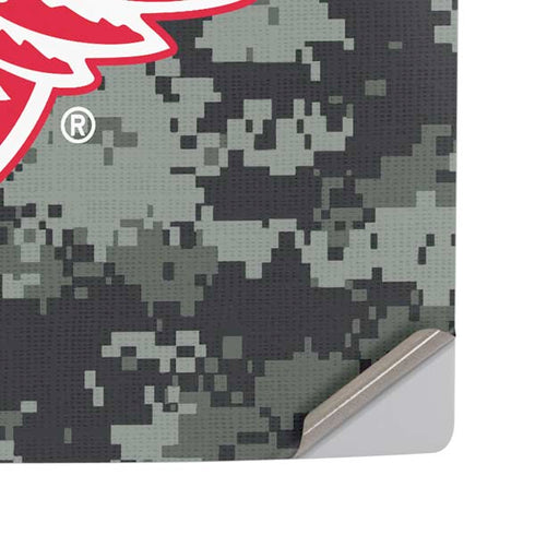 NHL Detroit Red Wings Camo PS5 Pro Disk Console Skin