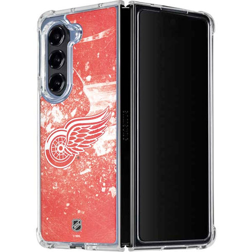 NHL Detroit Red Wings Frozen Galaxy Z Fold5 5G Clear Case