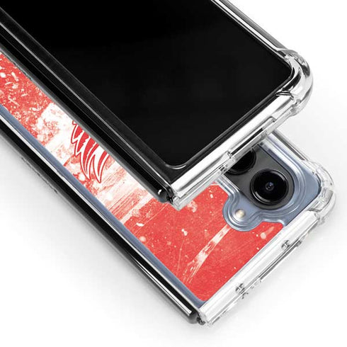 NHL Detroit Red Wings Frozen Galaxy Z Fold5 5G Clear Case