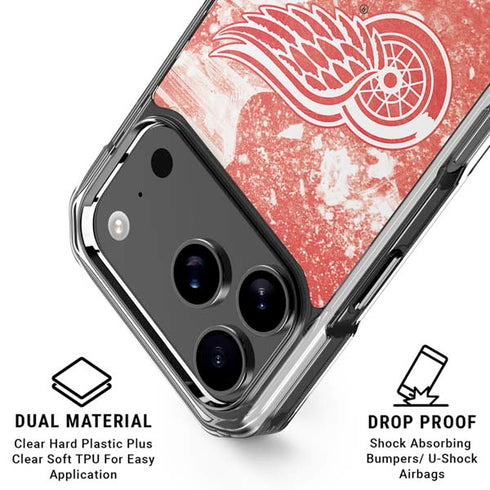NHL Detroit Red Wings Frozen iPhone 18 Pro Clear Case
