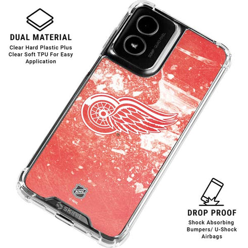 NHL Detroit Red Wings Frozen Moto G Power 5G (2024) Clear Case