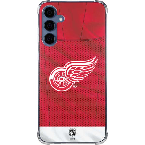 NHL Detroit Red Wings Home Jersey Galaxy A55 5G Clear Case