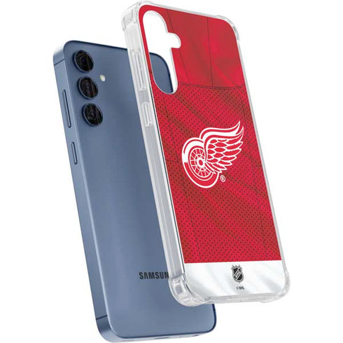 NHL Detroit Red Wings Home Jersey Galaxy A55 5G Clear Case