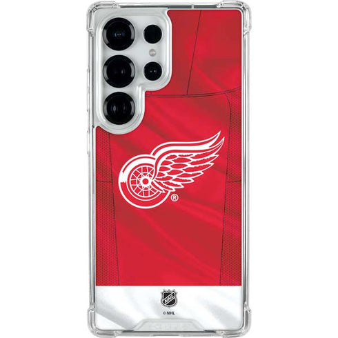 NHL Detroit Red Wings Home Jersey Galaxy S25 Ultra Clear Case