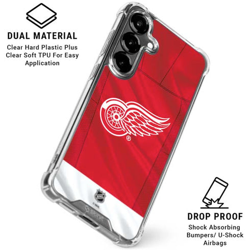 NHL Detroit Red Wings Home Jersey Galaxy S26 Clear Case