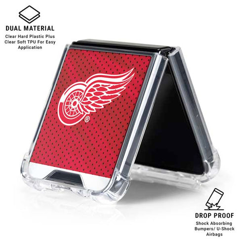 NHL Detroit Red Wings Home Jersey Galaxy Z Flip6 Clear Case