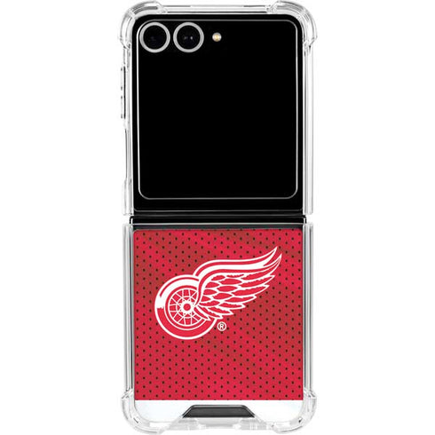 NHL Detroit Red Wings Home Jersey Galaxy Z Flip7 Clear Case