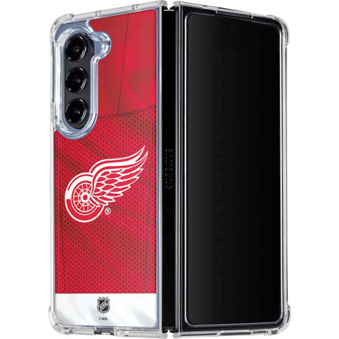 NHL Detroit Red Wings Home Jersey Galaxy Z Fold5 5G Clear Case