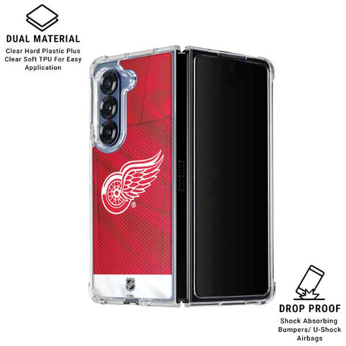 NHL Detroit Red Wings Home Jersey Galaxy Z Fold6 Clear Case