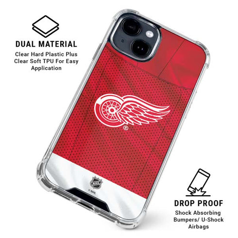 NHL Detroit Red Wings Home Jersey iPhone 15 Clear Case