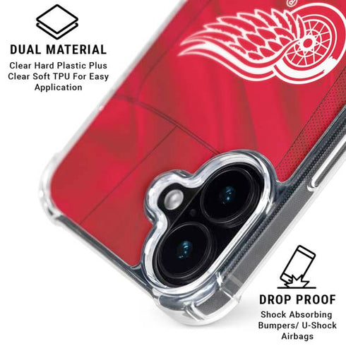NHL Detroit Red Wings Home Jersey iPhone 16 Clear Case