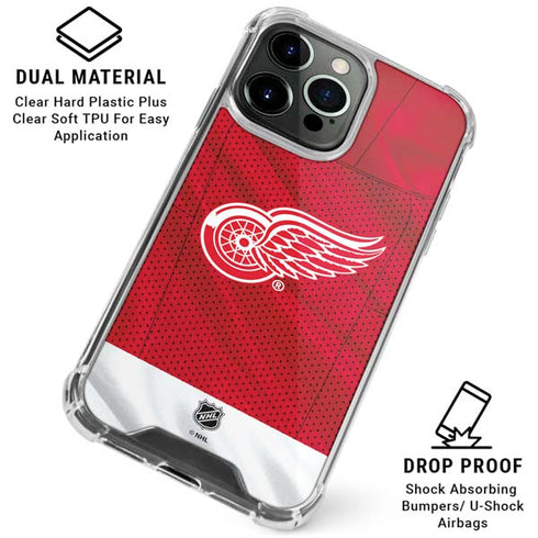 NHL Detroit Red Wings Home Jersey iPhone 16 Pro Clear Case