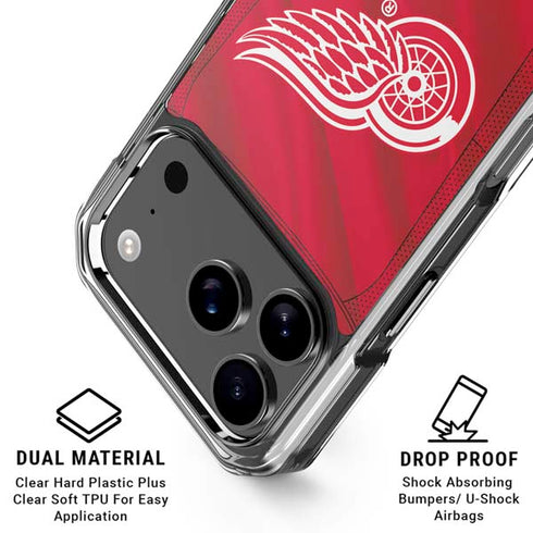 NHL Detroit Red Wings Home Jersey iPhone 17 Pro Clear Case