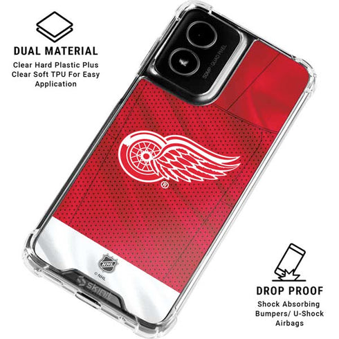 NHL Detroit Red Wings Home Jersey Moto G Power 5G (2024) Clear Case