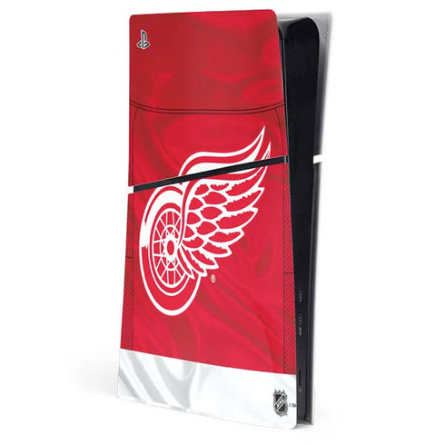 NHL Detroit Red Wings Home Jersey PS5 Slim Digital Edition Console Skin