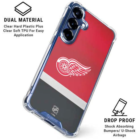 NHL Detroit Red Wings Jersey Galaxy S25 Plus Clear Case