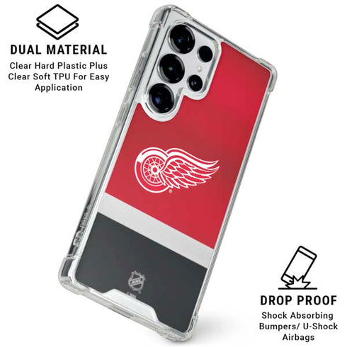 NHL Detroit Red Wings Jersey Galaxy S25 Ultra Clear Case