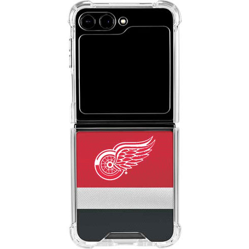 NHL Detroit Red Wings Jersey Galaxy Z Flip6 Clear Case